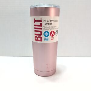 Built Double Wall Stainless Steel Vacuum Insulated Tumbler Rose Pink 20 Oz New